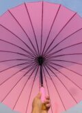 (Light Pink) ২৪ শিকের প্রিমিয়াম স্টাইলিশ Moon ছাতা + ফ্রি রেইনকোট - Image 2