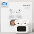 (White) E9 Pro Smart Touch Screen ANC+ENC Wireless Earbuds - Image 2